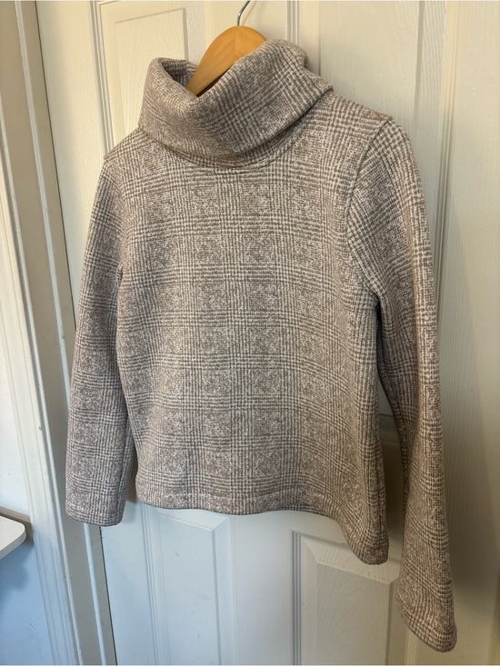 J. Crew Tops - J.Crew Plaid Turtleneck Sweater S — Cozy Neutral Check Knit Fall Essential